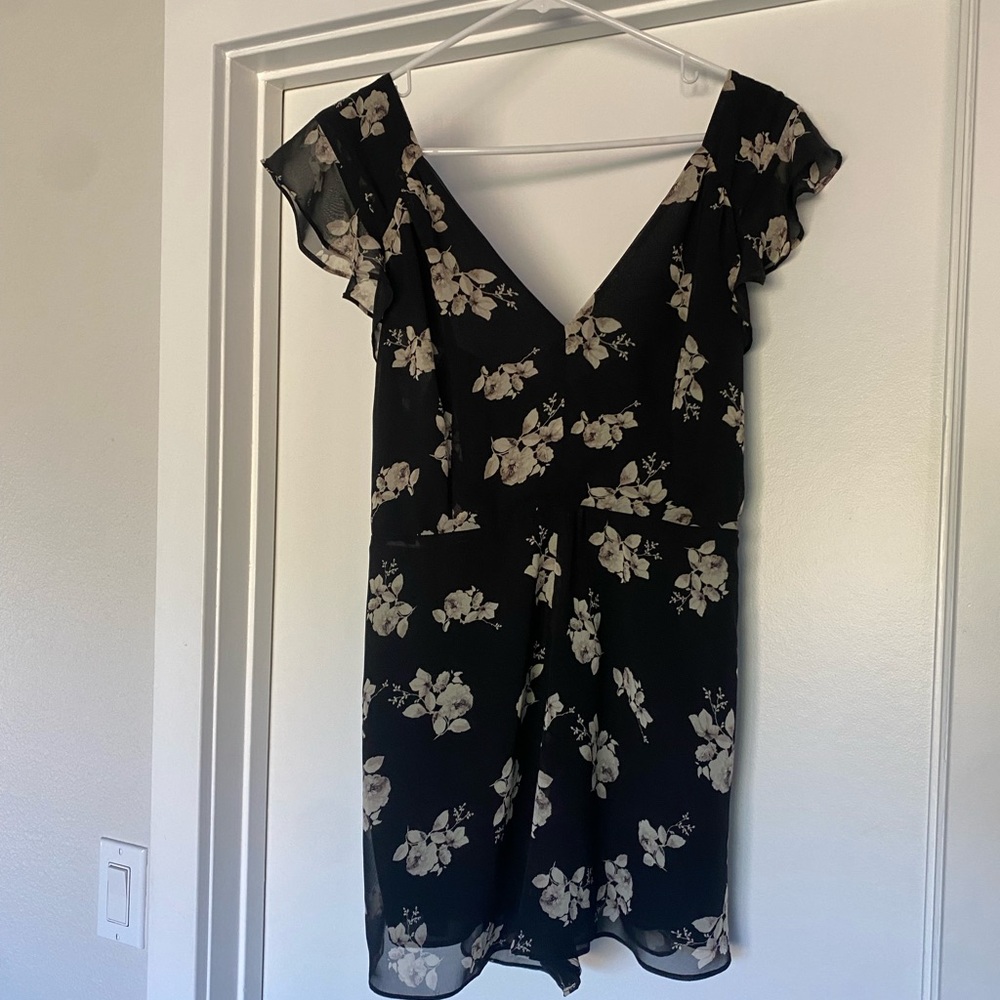Urban Outfitters Black Floral Romper